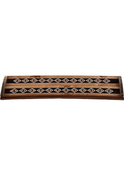 Burl - Ahşap Mozaik Işlemeli Oval Okey Tk