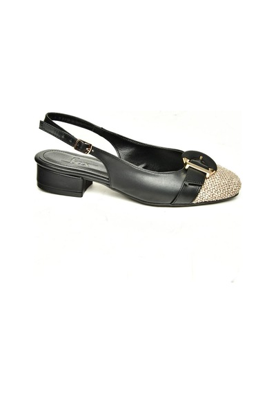 Fox Shoes U676235309 Siyah Alçak Topuklu Kadın Ayakkabı Siyah