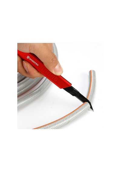 Workpro Wp212020 9 Mm Alüminyum Kasa Cep Askılı Maket Bıçağı, Kırmızı