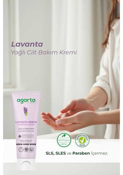 Agarta Doğal Lavanta Nemlendirici El Ve Vücut Bakım Kremi 75 ML