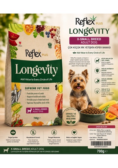 Reflex Plus Longevity Hipoalerjenik Çok Küçük Irk Yetişkin Köpek Sı 700gr