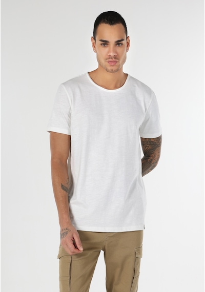 Colin's Colins Regular Fit Bisiklet Yaka Beyaz Erkek Kısa Kol Tişört Cl1058580 Beyaz