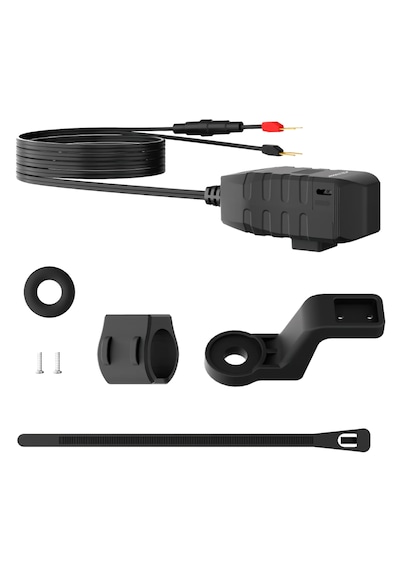 Knmaster Uc200 Motosiklet Usb Ve Type-c Çift Girişli Şarj Soketi Siyah