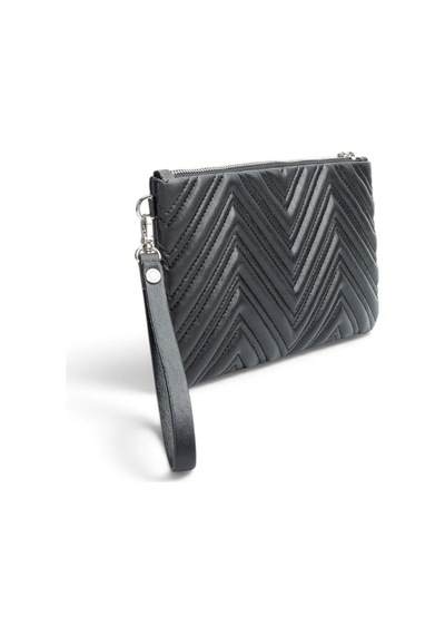 Silver Polo Siyah - Siyah Kapitone V Kadın Portföy Ve Clutch El Çantası Sp1250