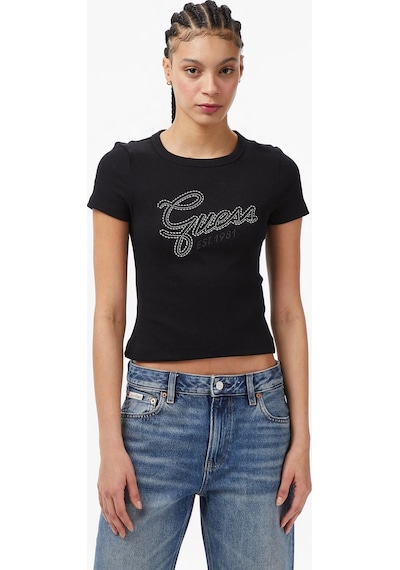Guess Kadın T-shırt W6rı22ka0h1-jblk Siyah