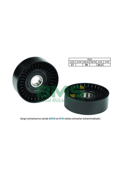 BMS 19 Alternatör V Kayış Gergi Rulmanı 206 307 406 407 607-807 Expert C5 C8 Jumpy 1.8 16V 2.0 16V 2.0 2.2 Ölçü 17×78×25.5