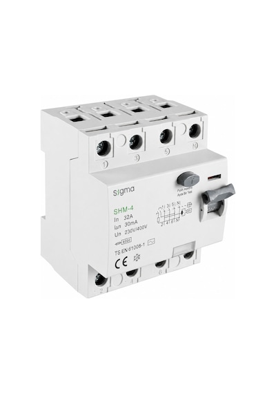 Sigma Shm4p 30ma 32a 6ka Trifaze Kaçak Akım Koruma Şalteri