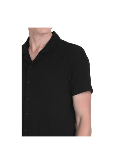 Hatemoğlu Siyah Regular Fit Apaş Yaka Gömlek 35056 4111999