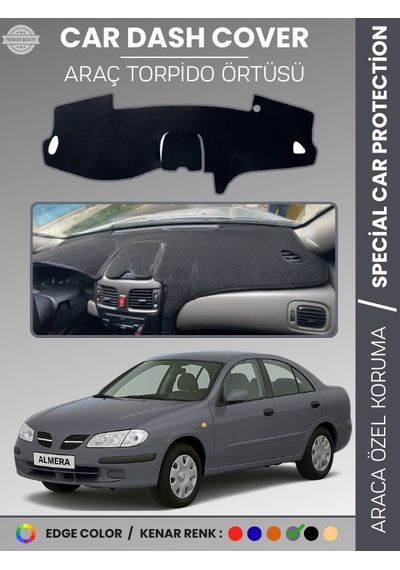 Nissan Almera Kapaklı 2000-2006 Torpido Örtüsü Premium Torpido Koruma Araca Özel Uv Koruma - 426 Stiloto