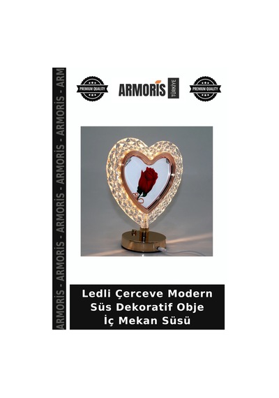 Ledli Çerceve Modern Süs Dekoratif Obje İç Mekan Süsü