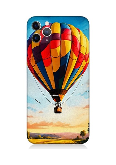 Apple Uyumlu iPhone 11 Pro Gökyüzünde Renkli Balon Desenli Silikon Kılıf Çok Renkli