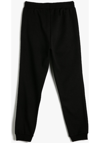 Koton Basic Jogger Eşofman Altı Beli Bağlamalı Şardonlu Siyah 4skb40018tk 4SKB40018TK999 Siyah