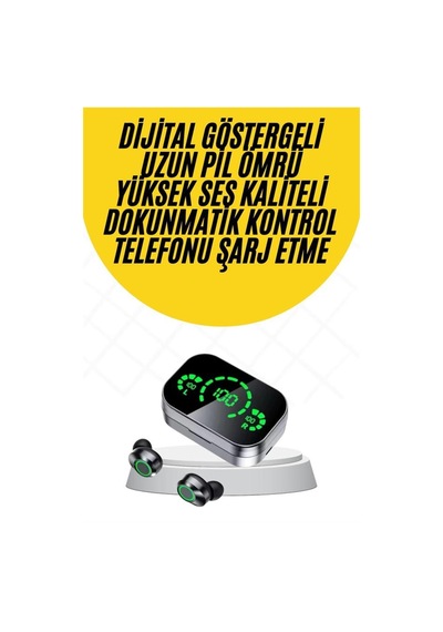 Kablosuz Bluetooth Kulaklık Çift Telefon Destekli Powerbankli Dijital Göstergeli Renk