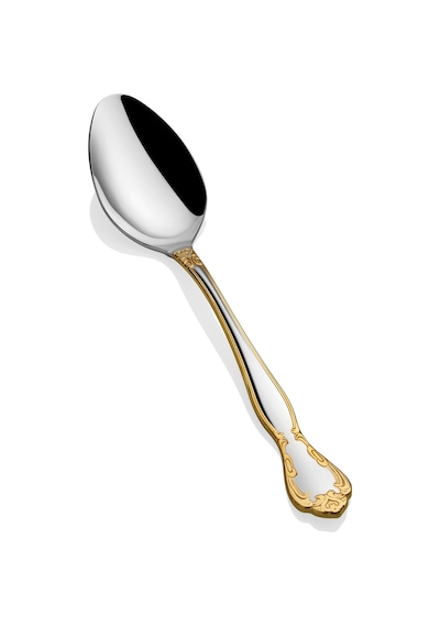 Arsel Dafne Gold 6'lı Yemek Kaşık Seti 304 Kalite 3 Mm Premium Set Gerçek Altın 18/10 Gümüş