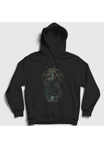 Presmono Unisex Coffin Lamb Of God Kapüşonlu Sweatshirt Siyah