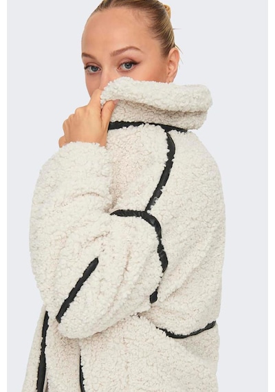Only Kadın Teddy Ekru Peluş Mont - 15322440 Ekru