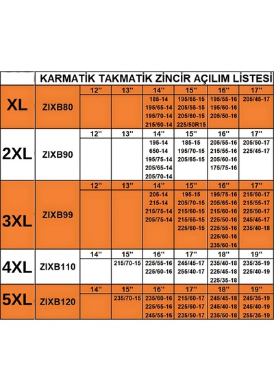 Xs Araç Kar Patinaj Zinciri Takmatik 15