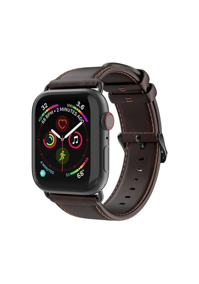 Dux Ducis Apple Watch 38/40/41mm İçin Business Deri Kayış Kordon- 5775 Renk: Koyu Kahverengi