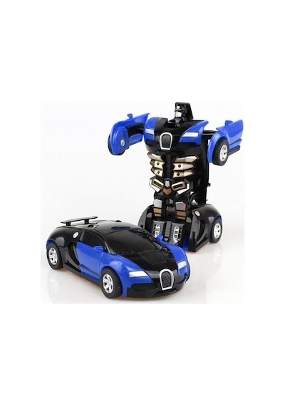 Robot Çek Bırak Araba 1:32 Kendinden Robota Dönüşebilen Araba - Çek Bırak Robota Dönüşen Araba No Color