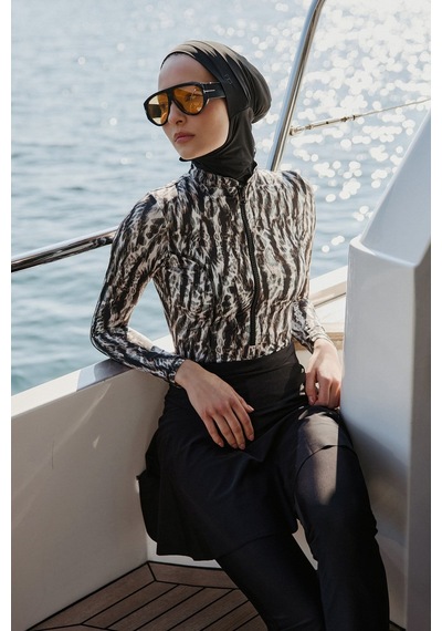 Molene Siyah Volan Detaylı Pareo Etek