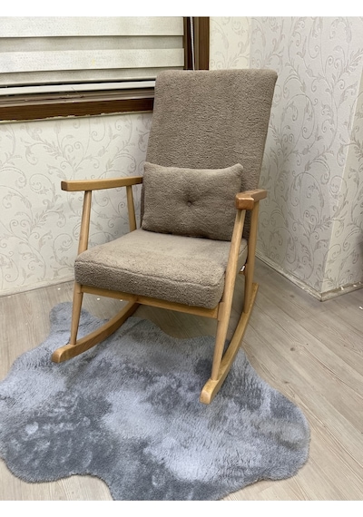 Asedia Trend Naturel Teddy Kahve Sallanan Sandalye
