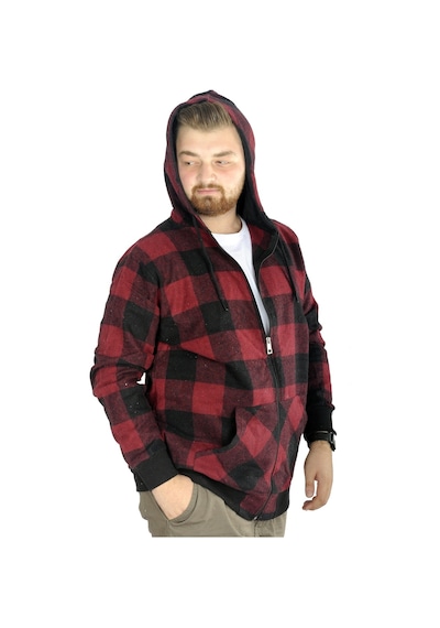 Mode Xl Erkek Oduncu Kapsonlu Sweat Pocket 21574 Vişne 001