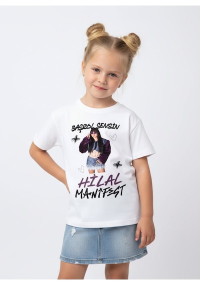 Sea Bubbles Manifest Hilal Kız Çocuk Tişört St10429 Beyaz