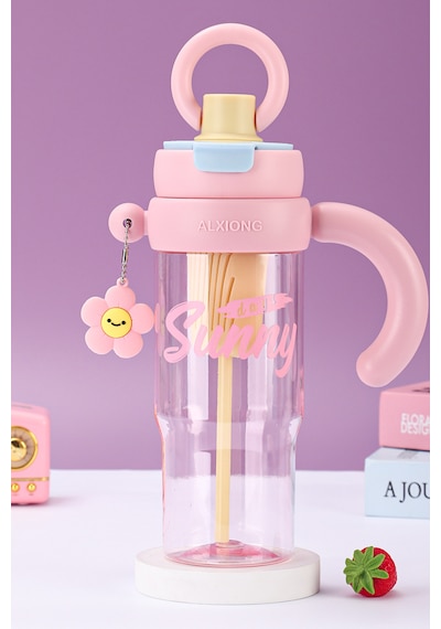 Valletta Portosino Bpa İçermez Kolay Taşınabilir  Bölmeli Su Matarası 1200ml 1.2l Pembe Pembe
