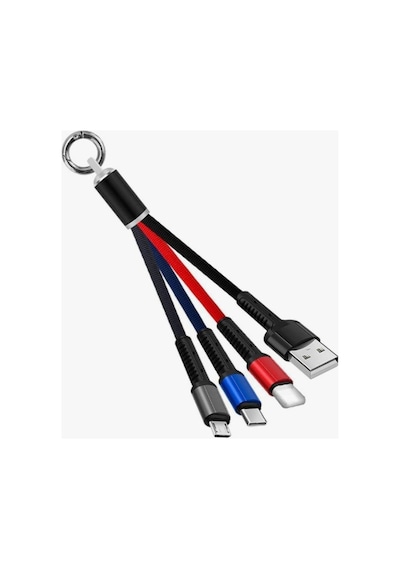 4 Başlıklı Anahtarlıklı Şarj Kablosu