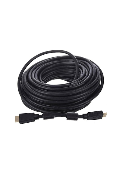 Fully G-507fs Plastik Düz Siyah 20 Metre Gold Poşetli Hdmı Kablo