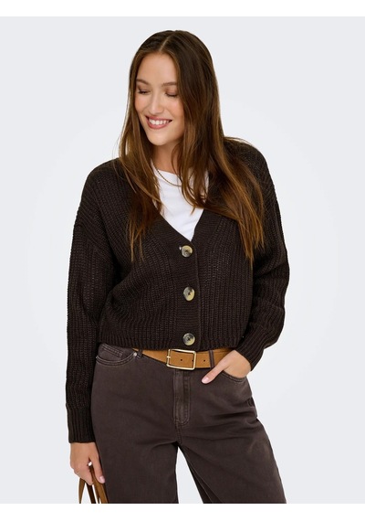 Only Onlcarol Nice L/s Cardigan Knt Noos Kadın Hırka 15211521 Kahverengi