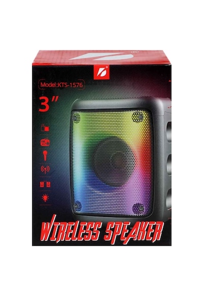 KTS-1576 10W RGB LED Parti Işıklı Bluetooth Hoparlör