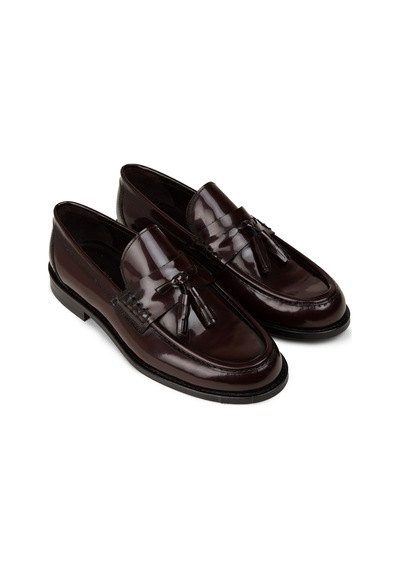 Deery Erkek Bordo Hakiki Deri Püsküllü Makosen - 02001mbrdm01 Bordo