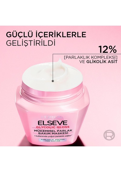 L'oréal Paris Glycolic Gloss Mükemmel Parlaklık Veren Saç Bakım Maskesi 300ml