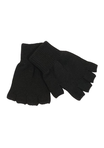 Axe Sportswear Unisex Çocuk Siyah Parmaksız Kışlık Örme Triko Eldiven 9 - 15 Yaş