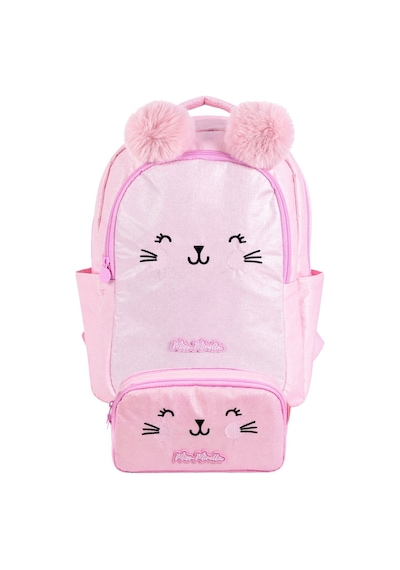 Miss Mirella İkili Okul Çantası Ve Kalemlik Seti Pembe Kedi Baskılı Kız Çocuk - Setmm26056c