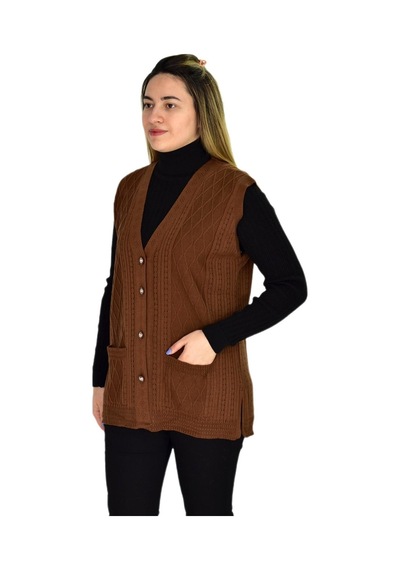 Kadın Cepli Triko Yelek Bgl-st03344 001