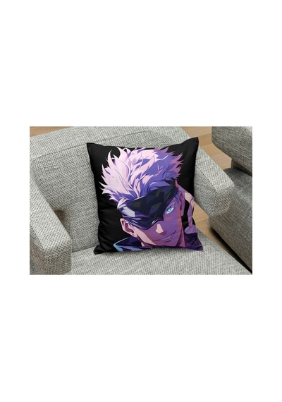 Jujutsu Kaisen Gojo Desenli Kare Yastık Kılıfı Çok Renkli