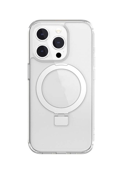 Apple Uyumlu iPhone 15 Pro Kılıf M-safe Şarj Özellikli Yüzük Standlı Lisanslı Switcheasy Magstand-m Kapak Renksiz