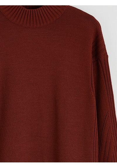 Lcw Modest Kahverengi Yarım Balıkçı Yaka Kadın Triko Tunik