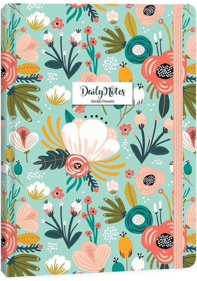 Keskin Color A5 Çizgili Defter Daily Notes Garden Flowers - Yeşil