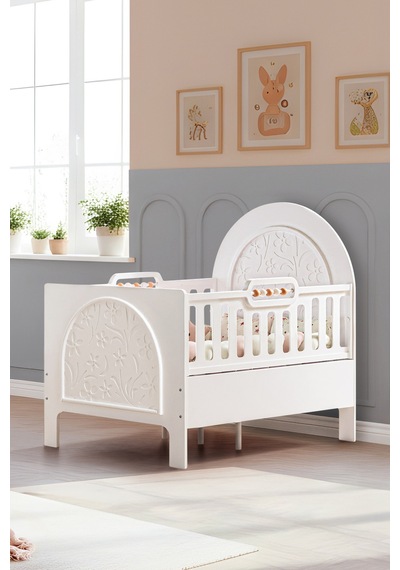 Mdf Beşik, Garden Büyüyen Beşik 90x130 - Garden Karyola 90x190 Beyaz