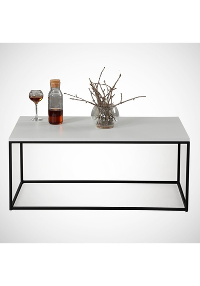 Cosco Beyaz Orta Sehpa Metal & Beyaz Orta Masa / Metal Ayaklı