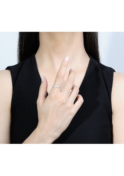 Diamond Line - Gülaylar - Beyaz Altın 14 Ayar Trend Yüzük (528823934)