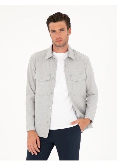 Cacharel Gri Slim Fit Ceket Gömlek