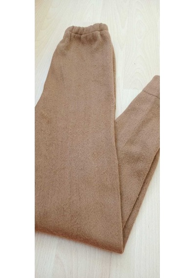 Darimo Kadın-Erkek Hakiki Deve Yünlü Kalın Kışlık Alt Pijama Kahverengi