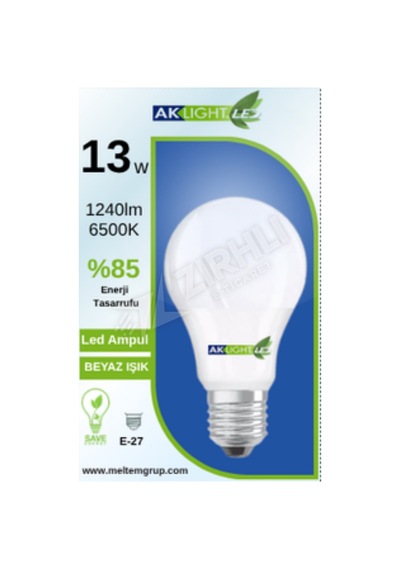 2 Adet Aklight Led Ampul 13w E27 Beyaz Işık