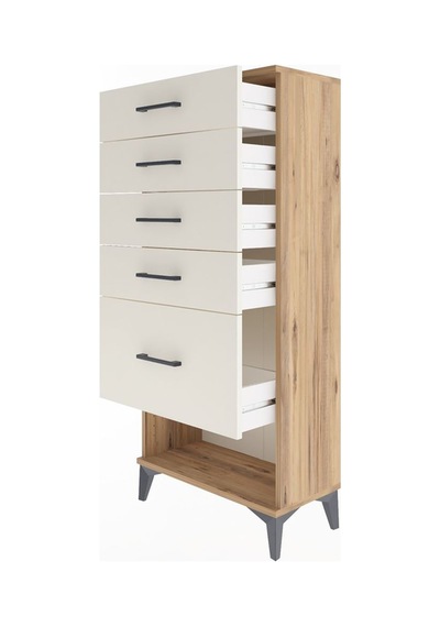 Arges Dolap 5 Çekmeceli 60x30x134 Çam-aytaşı Çam
