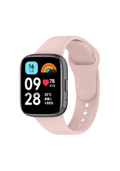 Xiaomi Redmi Watch 3 Active Uyumlu Kordon Ayarlanabilir Soft Yüzey Yumuşak Silikon Kayış Pembe