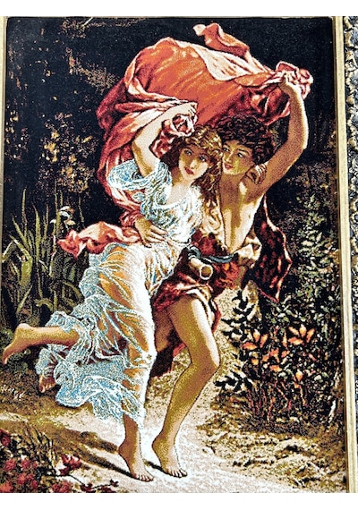 Aşkın Sıcaklığı Adlı İran Tebriz Halı Tablo 77x97cm - Duvar Halı Kilim Tablo